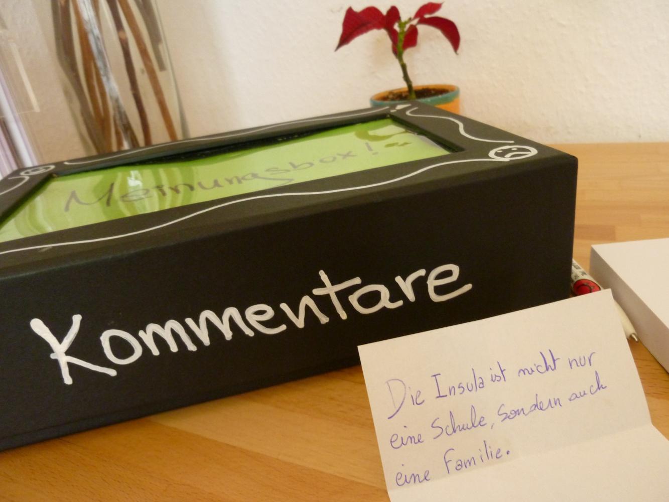 Kommentarbox für unsere Schüler